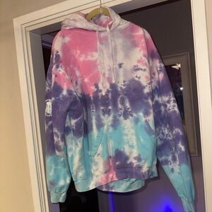 Tie-Dye Hoodie in Pink, Purple, and Blue